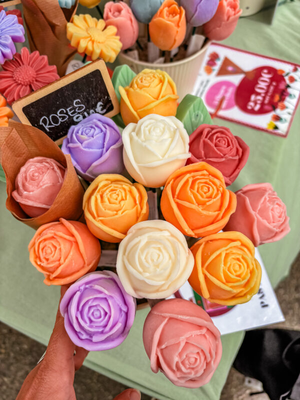 Rose fleur fondant